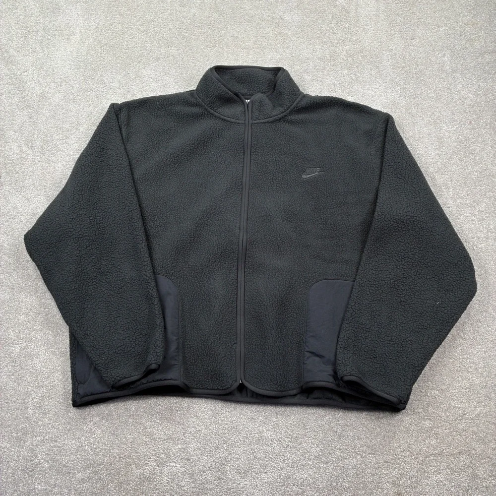 Nike Mens SPTCAS Black Fleece Full‎ Zip Jacket XL FB8386 010